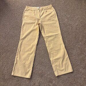 Vintage Talbots Corduroy Pants Womens 10P Yellow Cotton Stretch Spring